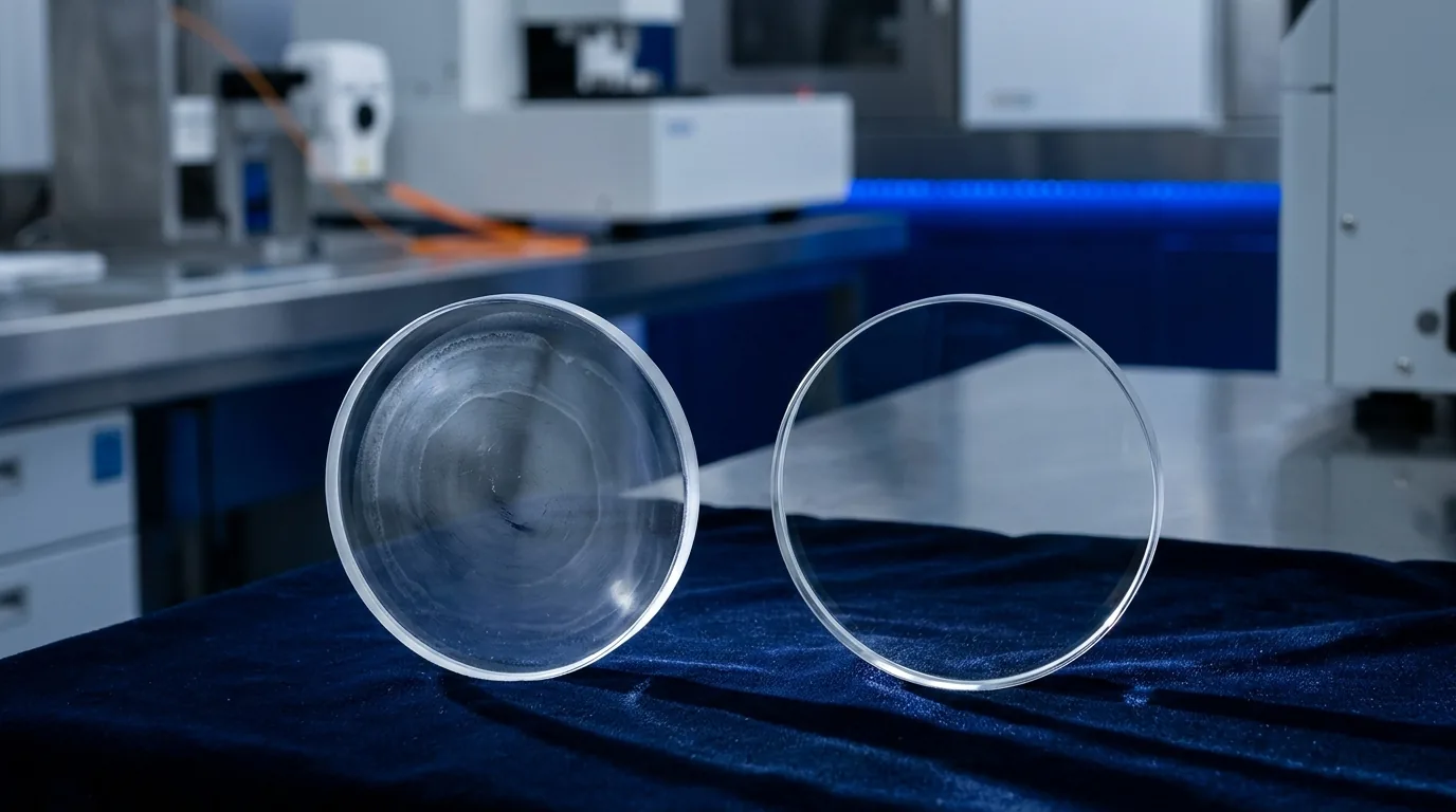 Teknik solvent ile EL grade solventin lens yüzeyinde bıraktığı fark