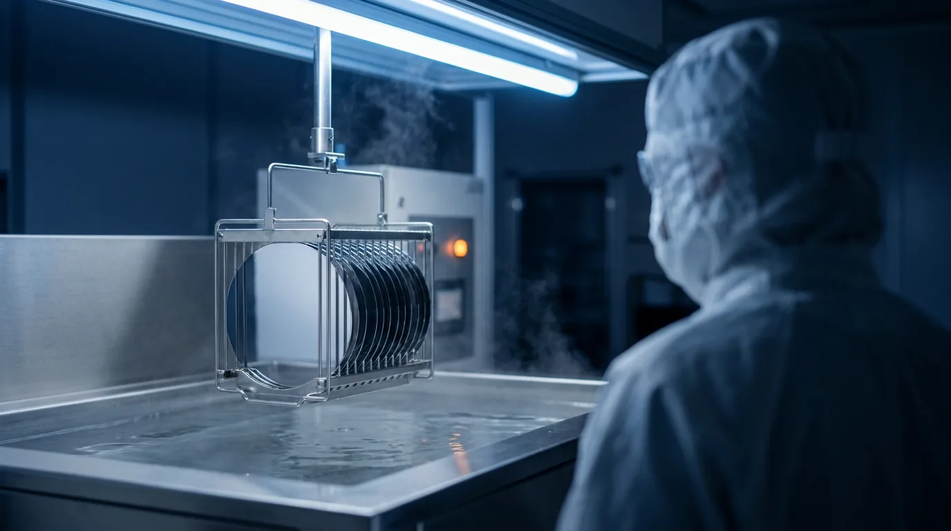 Marangoni kurutucudan çıkan kuru wafer kaseti