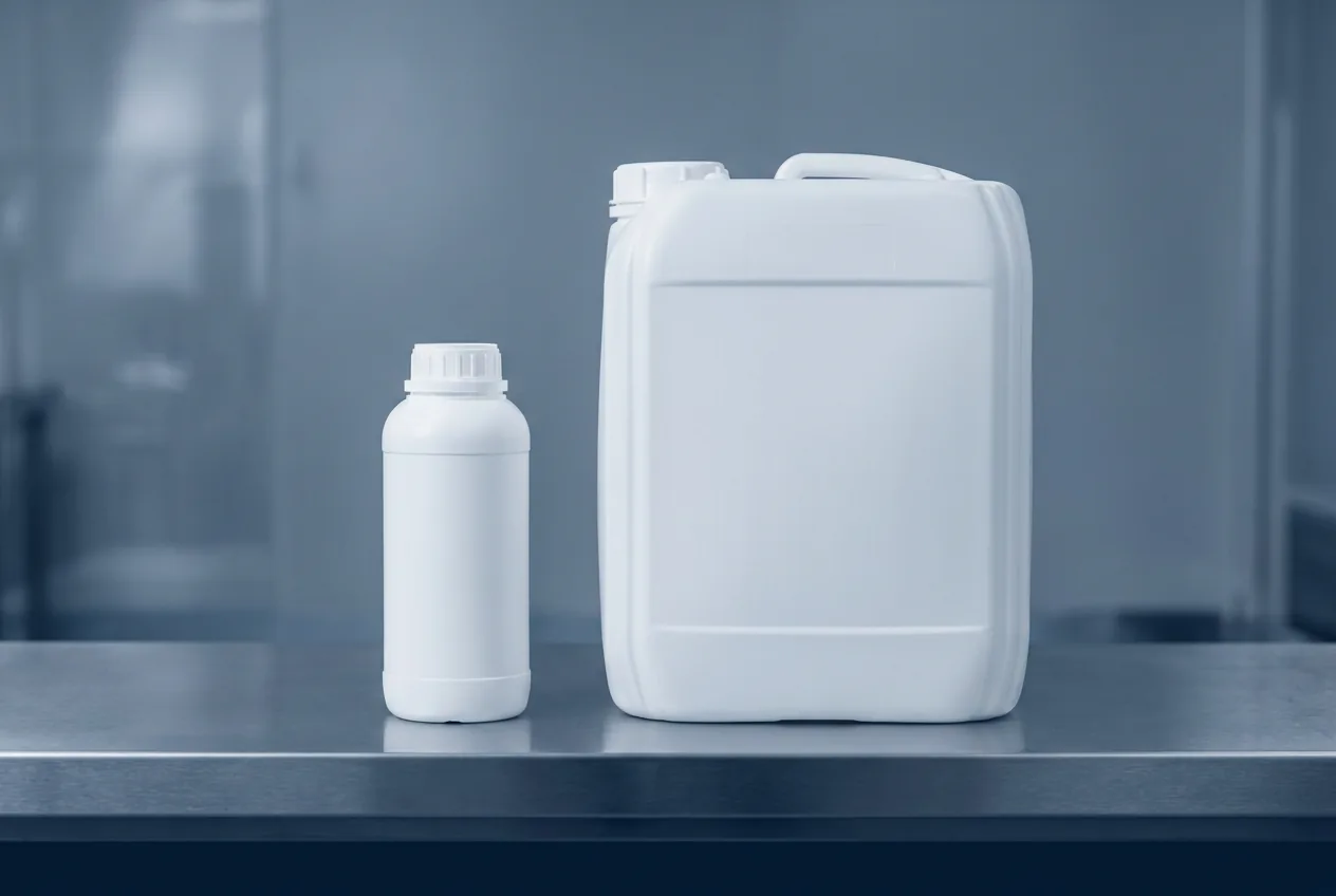 PGME için etiketsiz 1 ve 20 litrelik HDPE ambalajlar