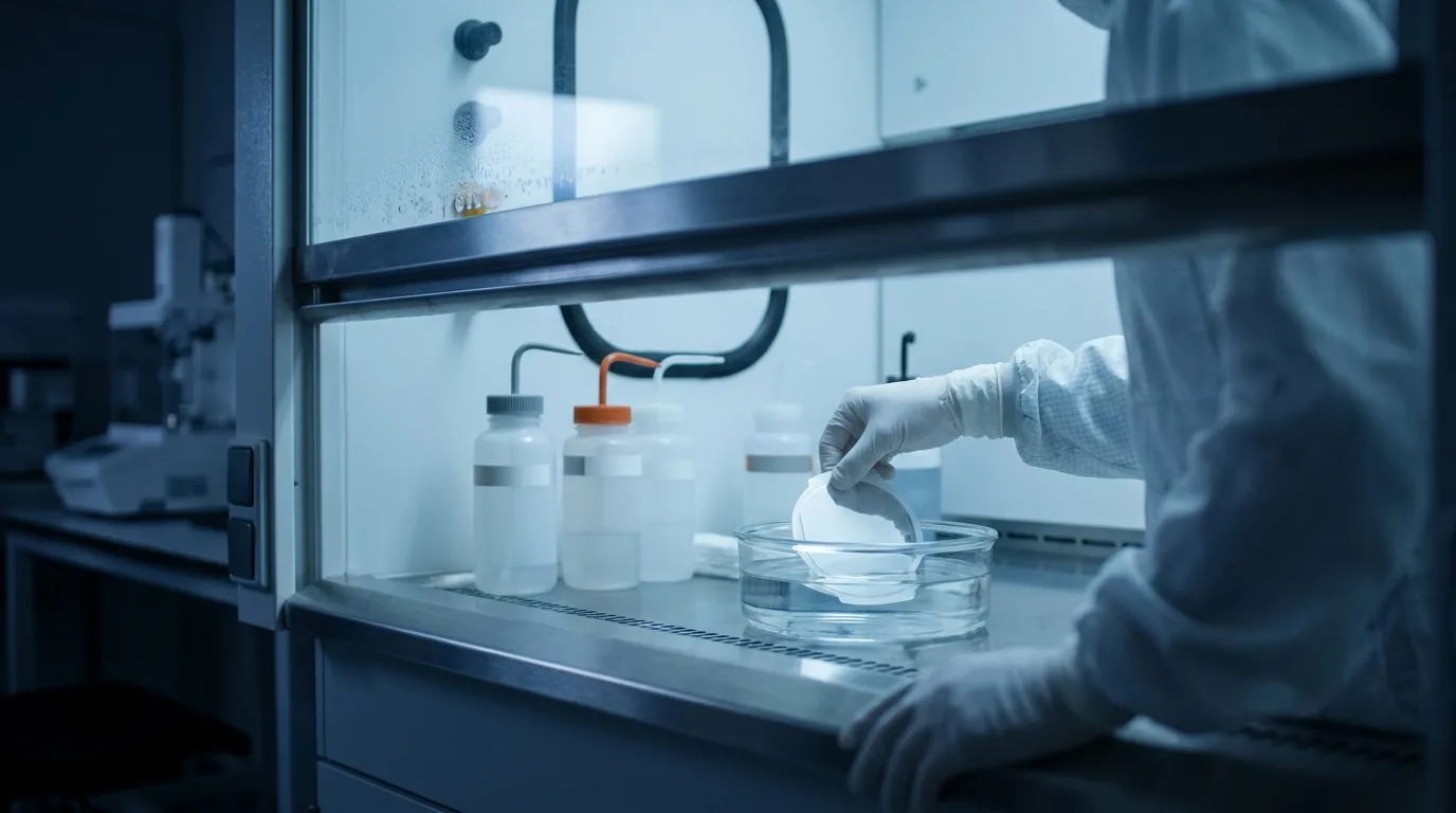 Çeker ocakta solvent temizlik ve lift-off istasyonu